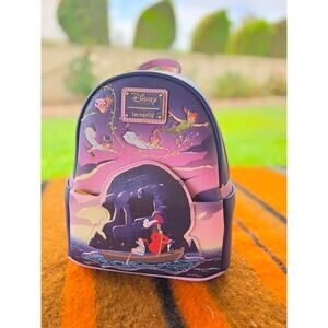 Limited Edition Peter Pan and Captain Hook Loungefly Backpack Skull Rock NWT